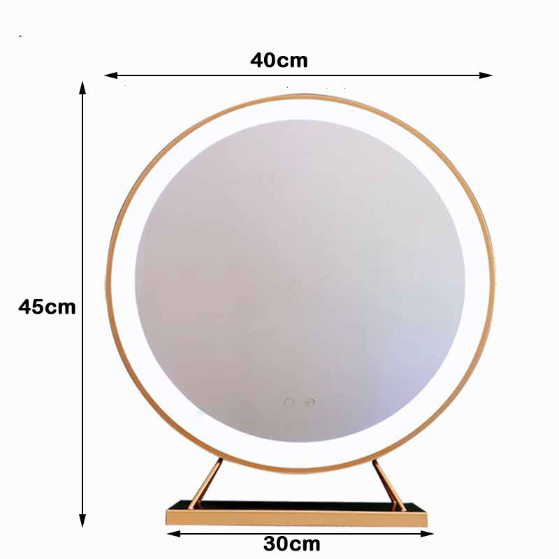 NNEDSZ Touch Screen Table Desktop LED Light Vanity Mirror Makeup Mirror Round Mirror 40cm