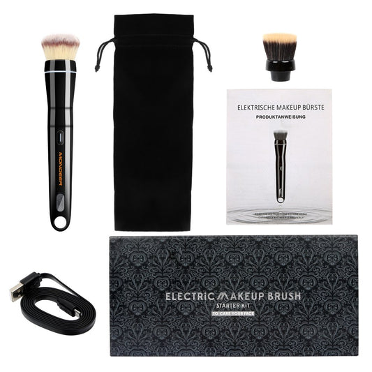 Portable Electric Makeup Brush – Travel Cosmetic Handle – Blush, Powder, Foundation – Rechargeable