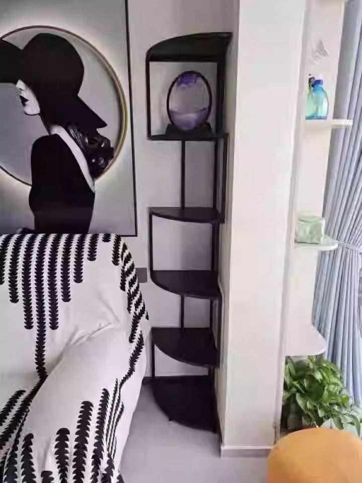 Corner Floor Bookshelf Display Rack